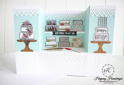 Cake Shop Card- Bench Fold Card - H MADE BOUTIQUE