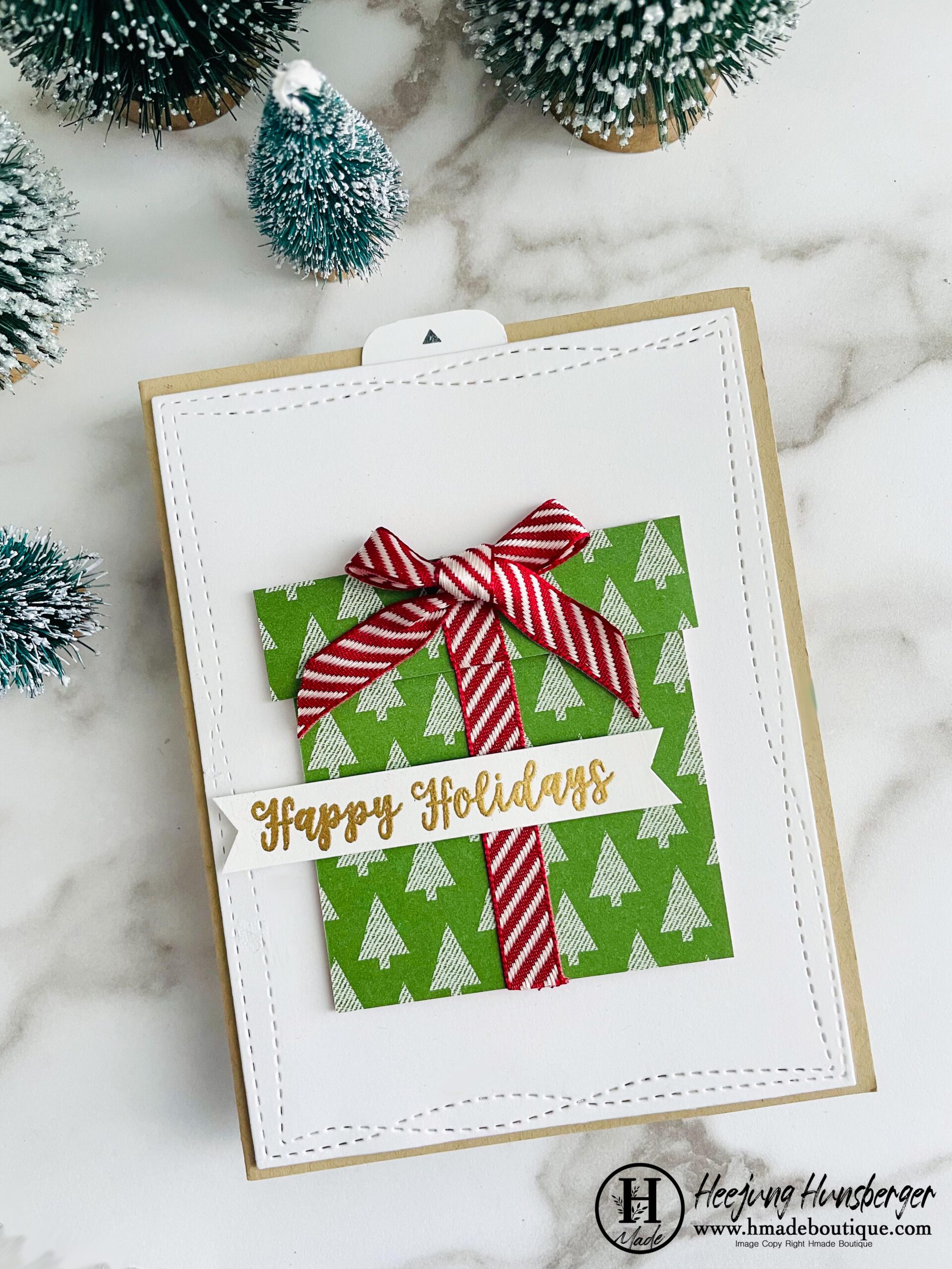 Easy Peek-A-Boo Christmas Card | No Specialty Dies Needed - H MADE BOUTIQUE