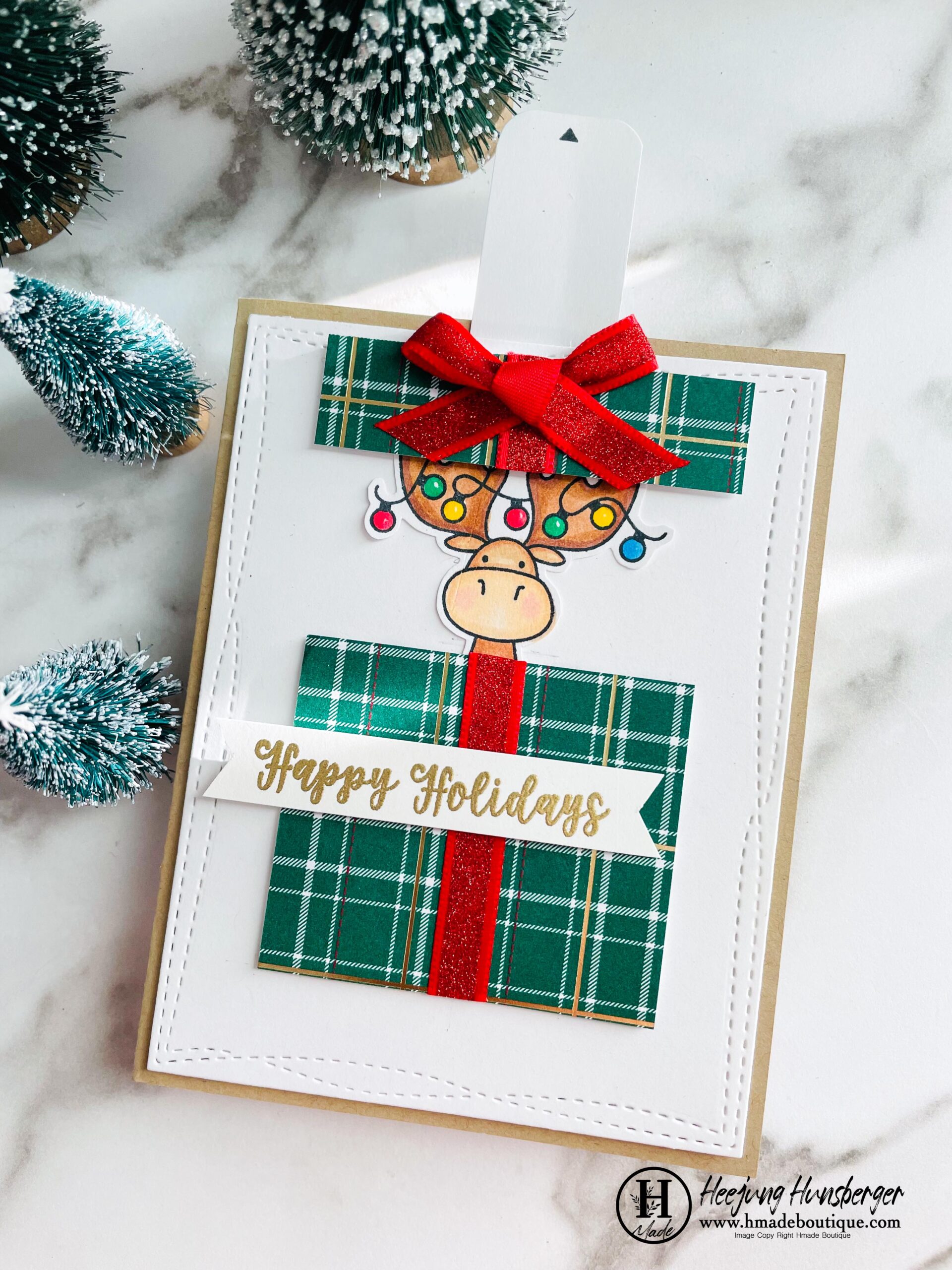 Easy Peek-A-Boo Christmas Card | No Specialty Dies Needed - H MADE BOUTIQUE