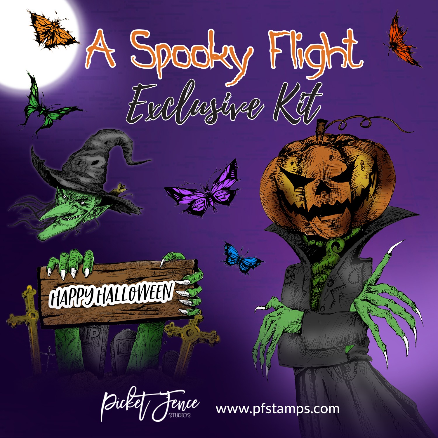 Spooky Flight PFS- A Spooky Flight Exclusive Kit Halloween Cards - H MADE BOUTIQUE