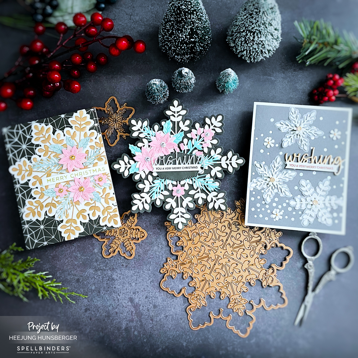 Spellbinders- Bibi’s Snowflakes Collection Cards