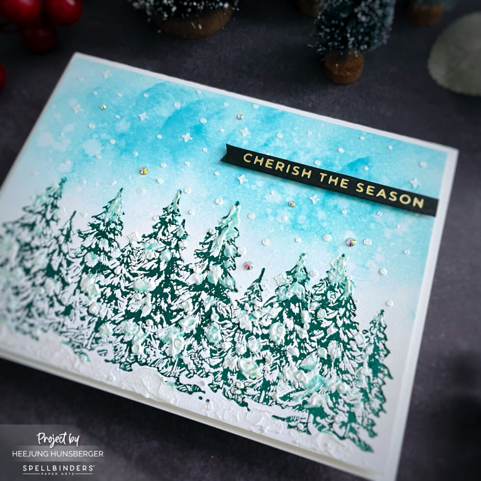 Seasons Greetings Evergreens Press Plate & Die Set BetterPress - Spellbinders - BetterPress