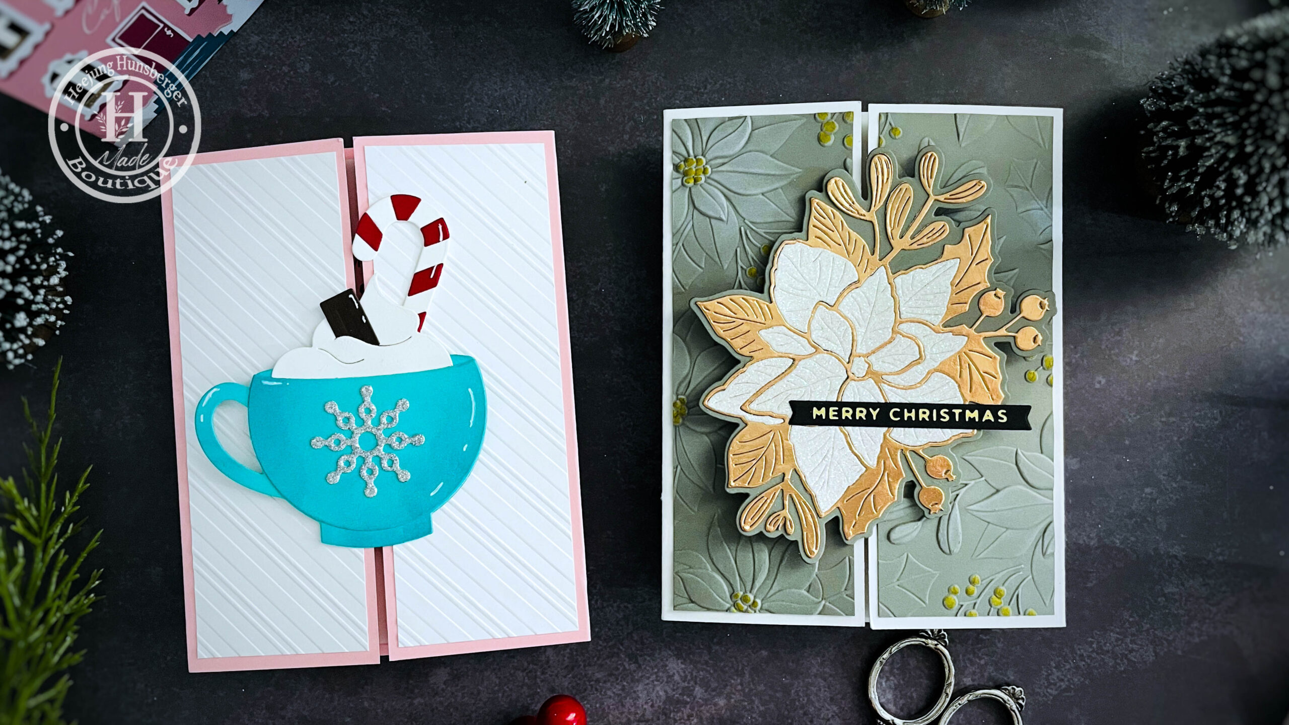 Slide and Lock Gatefold Christmas Cards