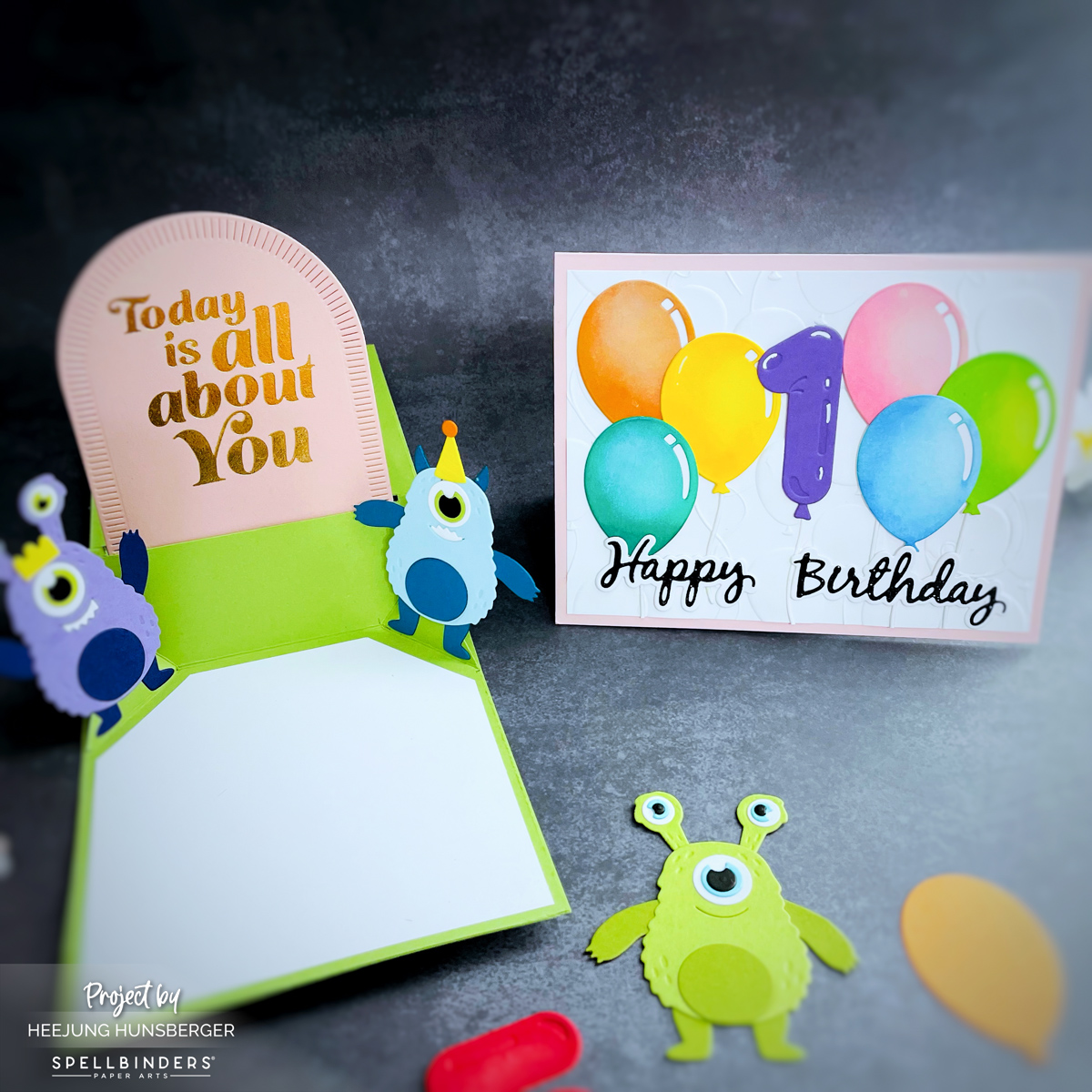 Spllebinders- Monster Birthday Pop-up Card