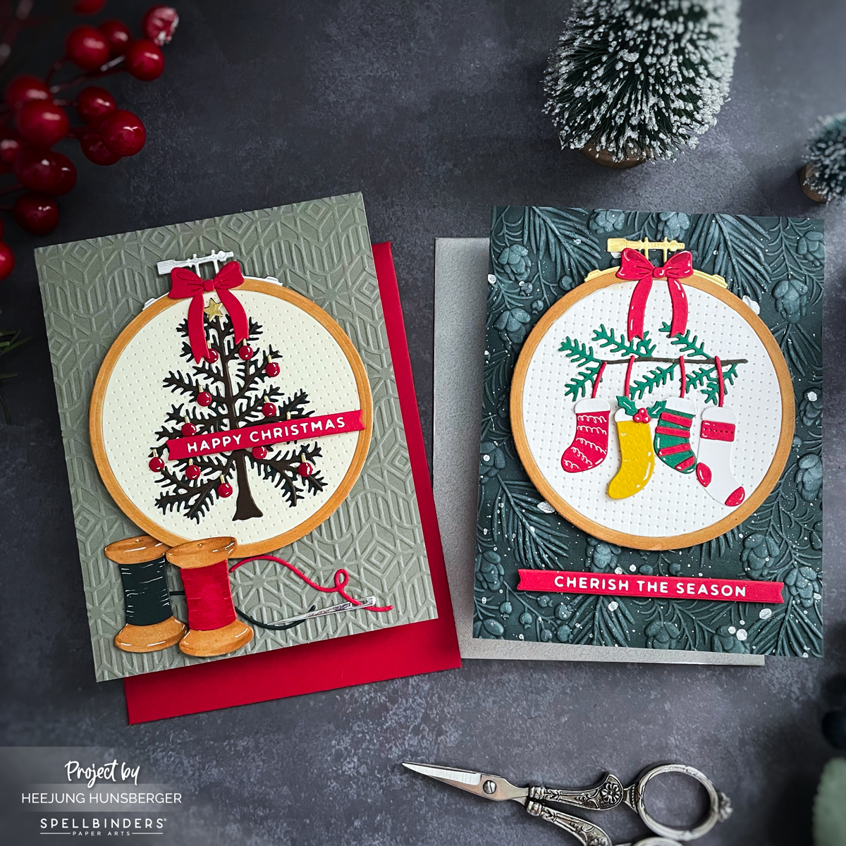 Spellbinders- Nicole’s Needlework Christmas Cards