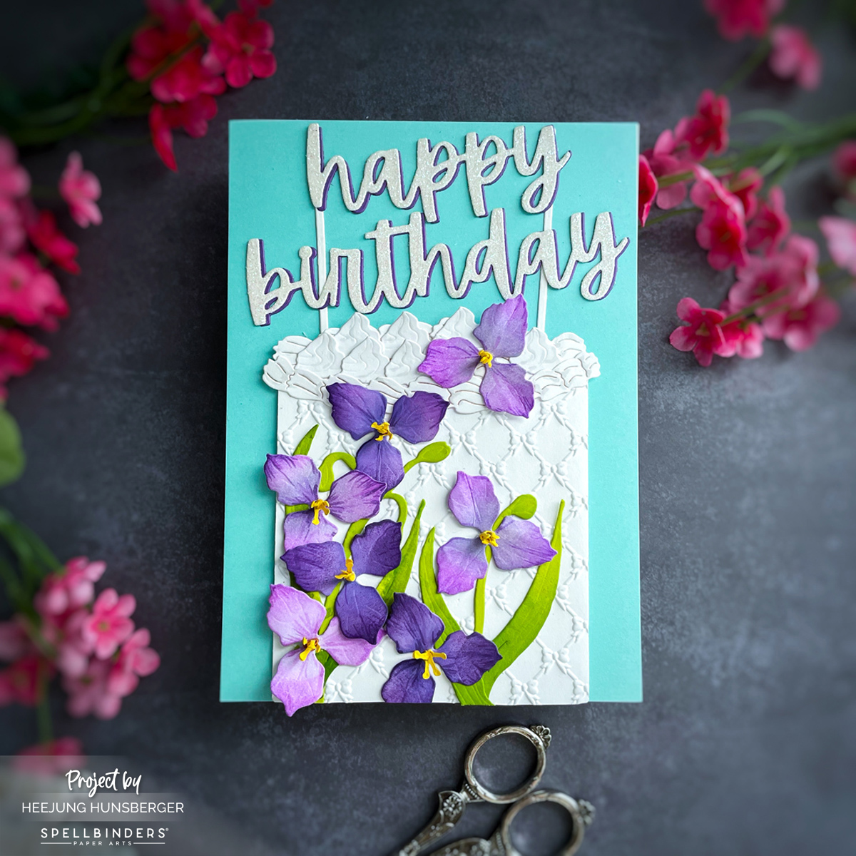 Spellbinders-Through the Meadow Collection Birthday Card