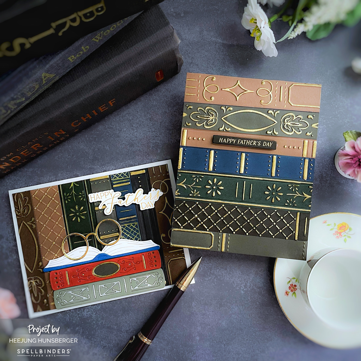 Father’s Day Cards with Vintage Book Vibes | Spellbinders 3D Embossing Folder Club – May 2025
