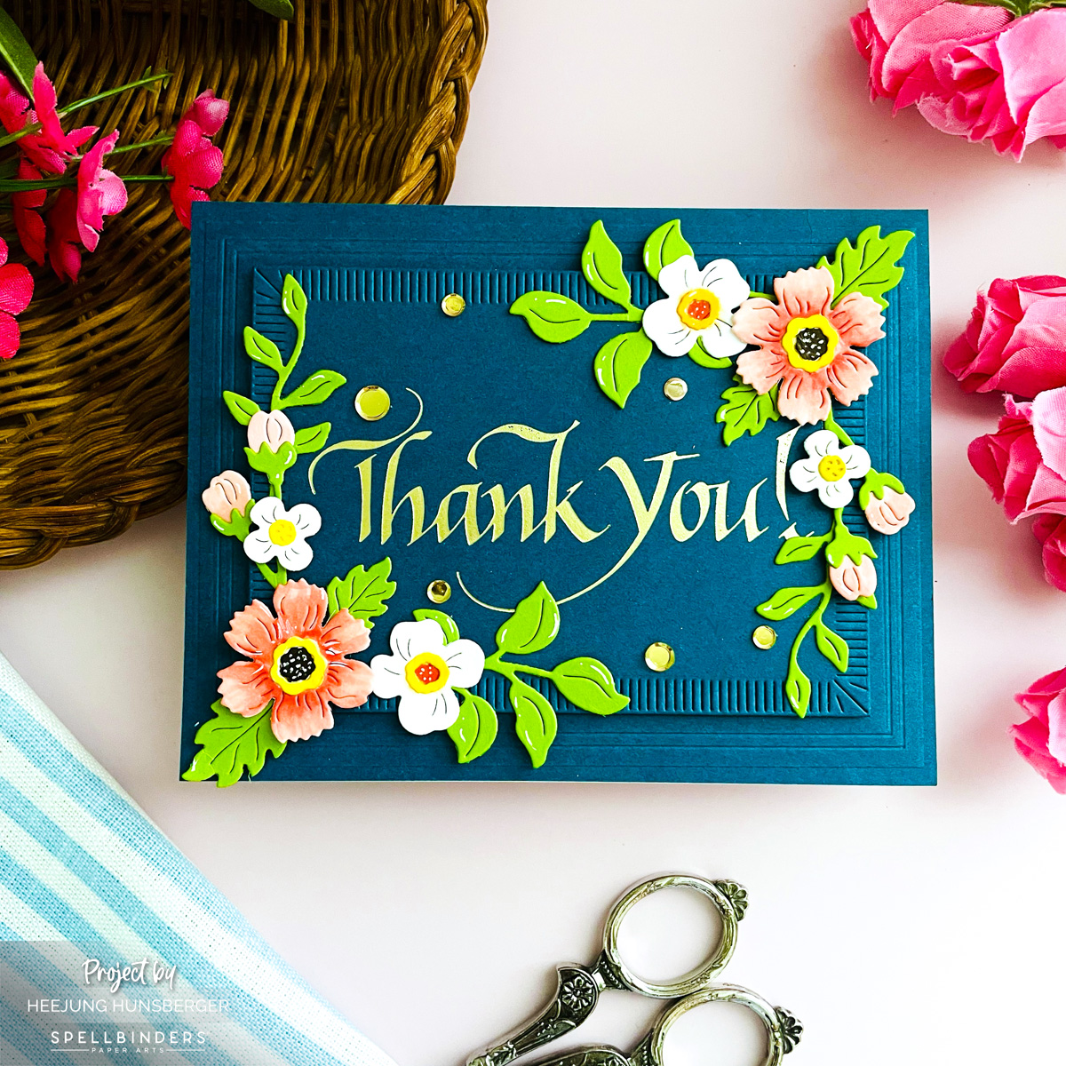 Elegant Thank You Card with Upright Italic Sentiments