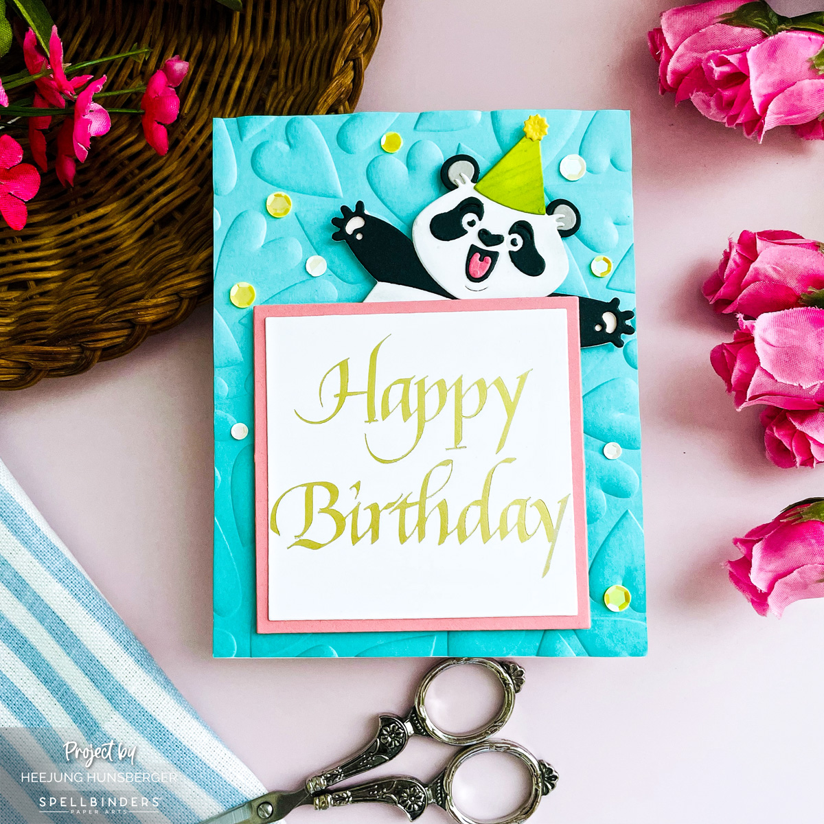 Playful Panda Birthday Card with Upright Italic Sentiments