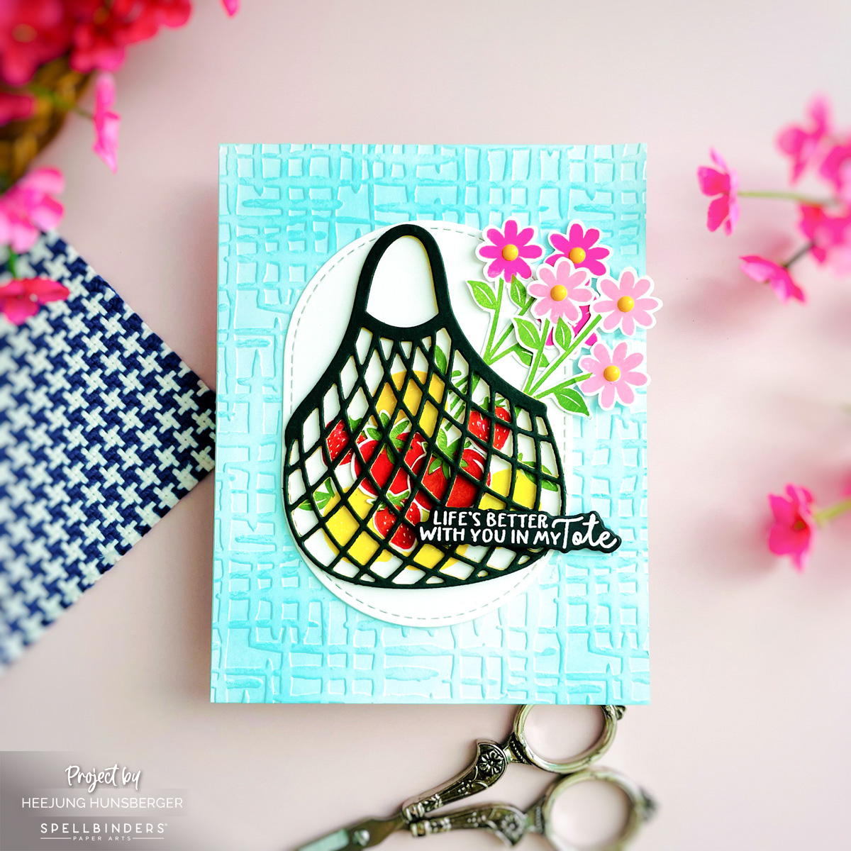 April Clear Stamp & Die of the Month: Fresh-Packed Market Tote Card