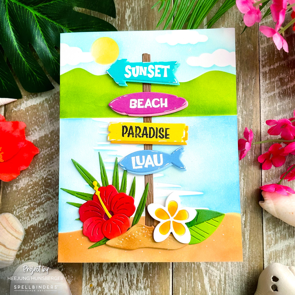 Tropical Paradise Awaits | Spellbinders June 2026 Clear Stamp & Die of the Month