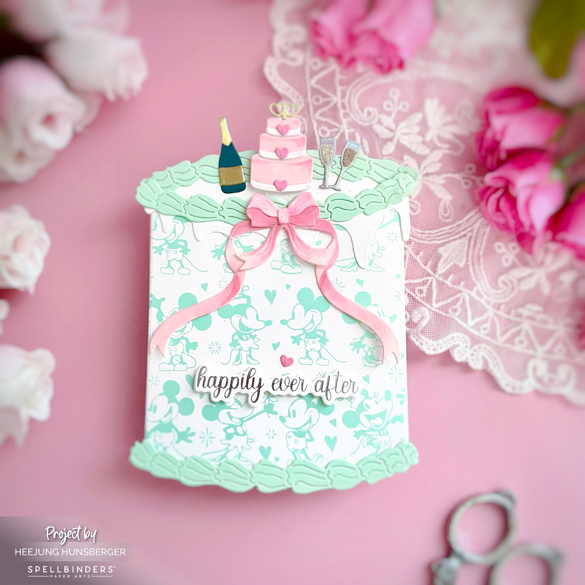 Creating a Shaped Wedding Cake Card feat. Spellbinders Classic Mouse Wedding Collection