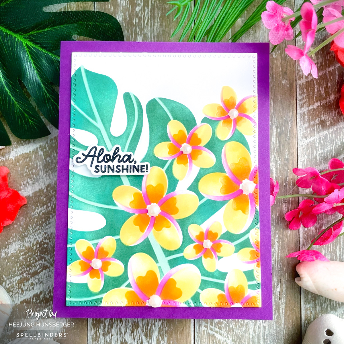 Tropical Elegance with Mulberry Plumerias | Spellbinders June 2026 Stencil Club