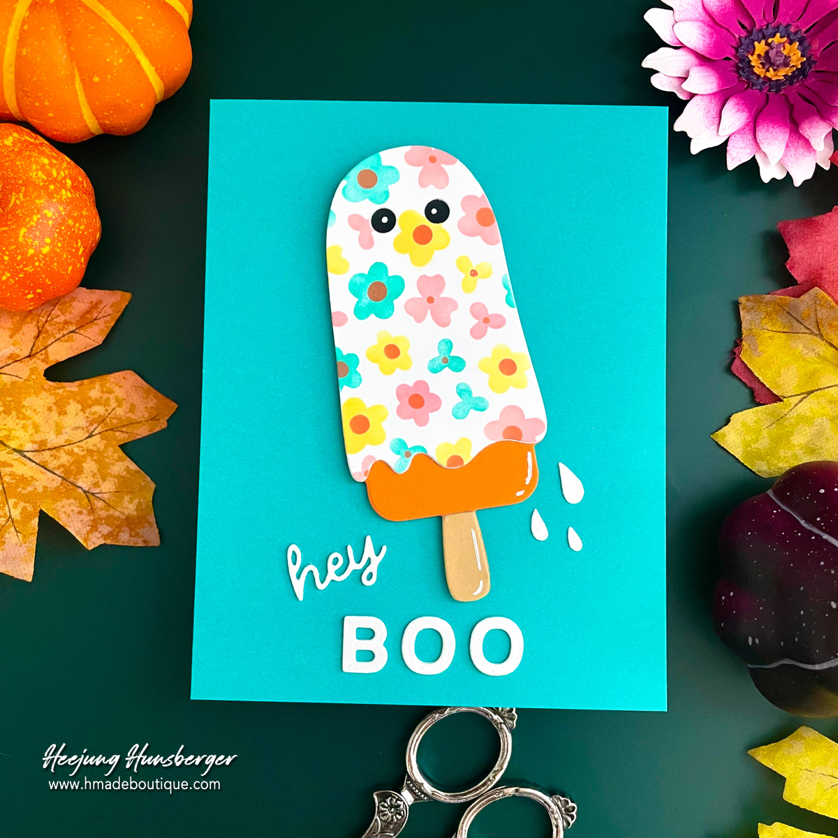 Cool Down with a Cute “Summerween” Floral Ghost Popsicle Card!