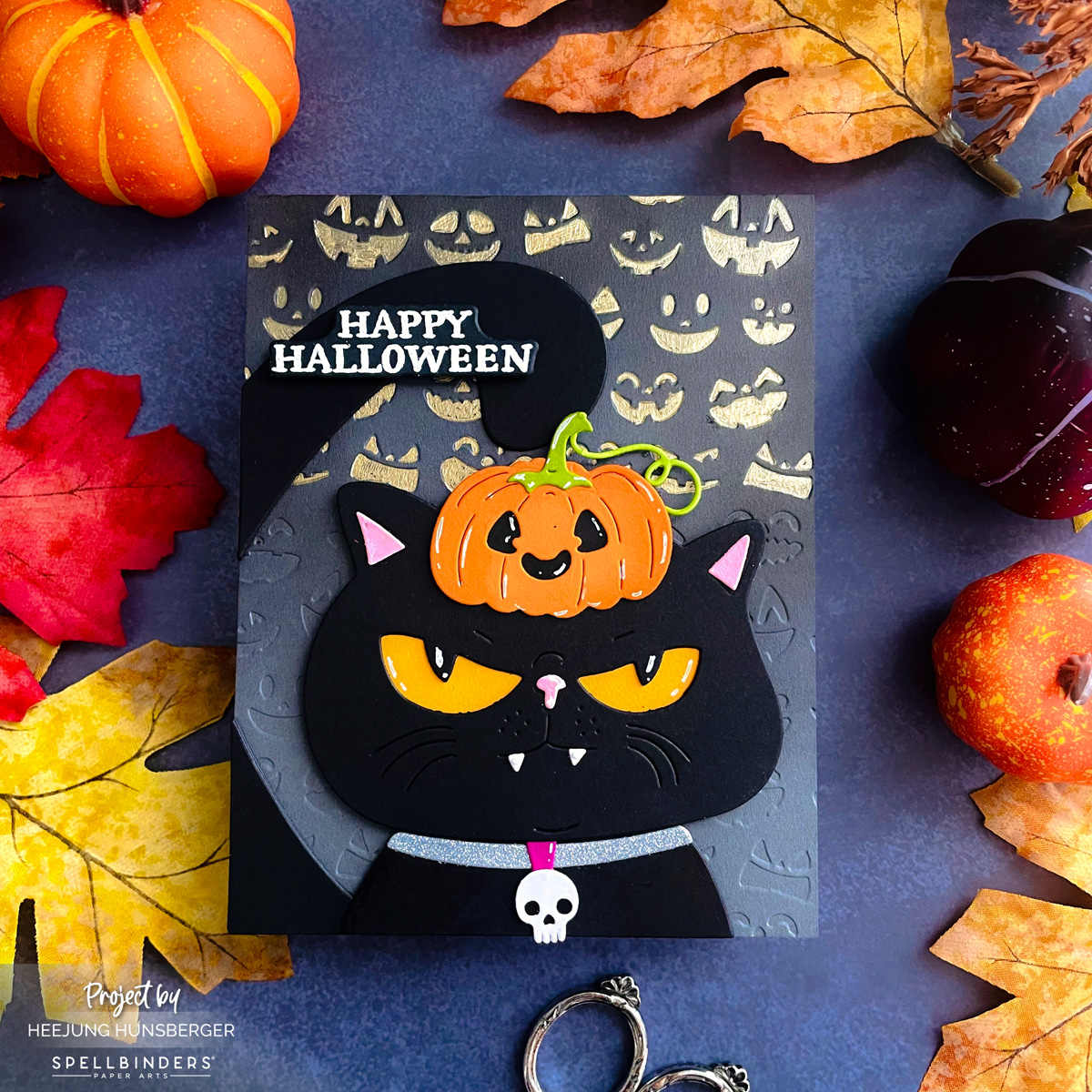 Spooky & Cute Halloween Card with Spellbinders August All Clubs Crate Exclusive Scaredy Cat Die!