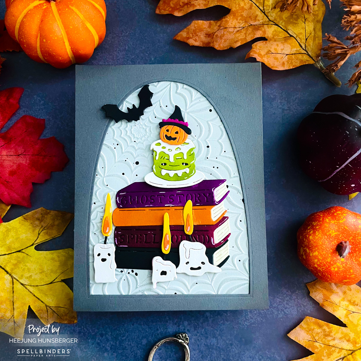 Spooky & Whimsical Halloween Card with Spellbinders August Small Die Club!