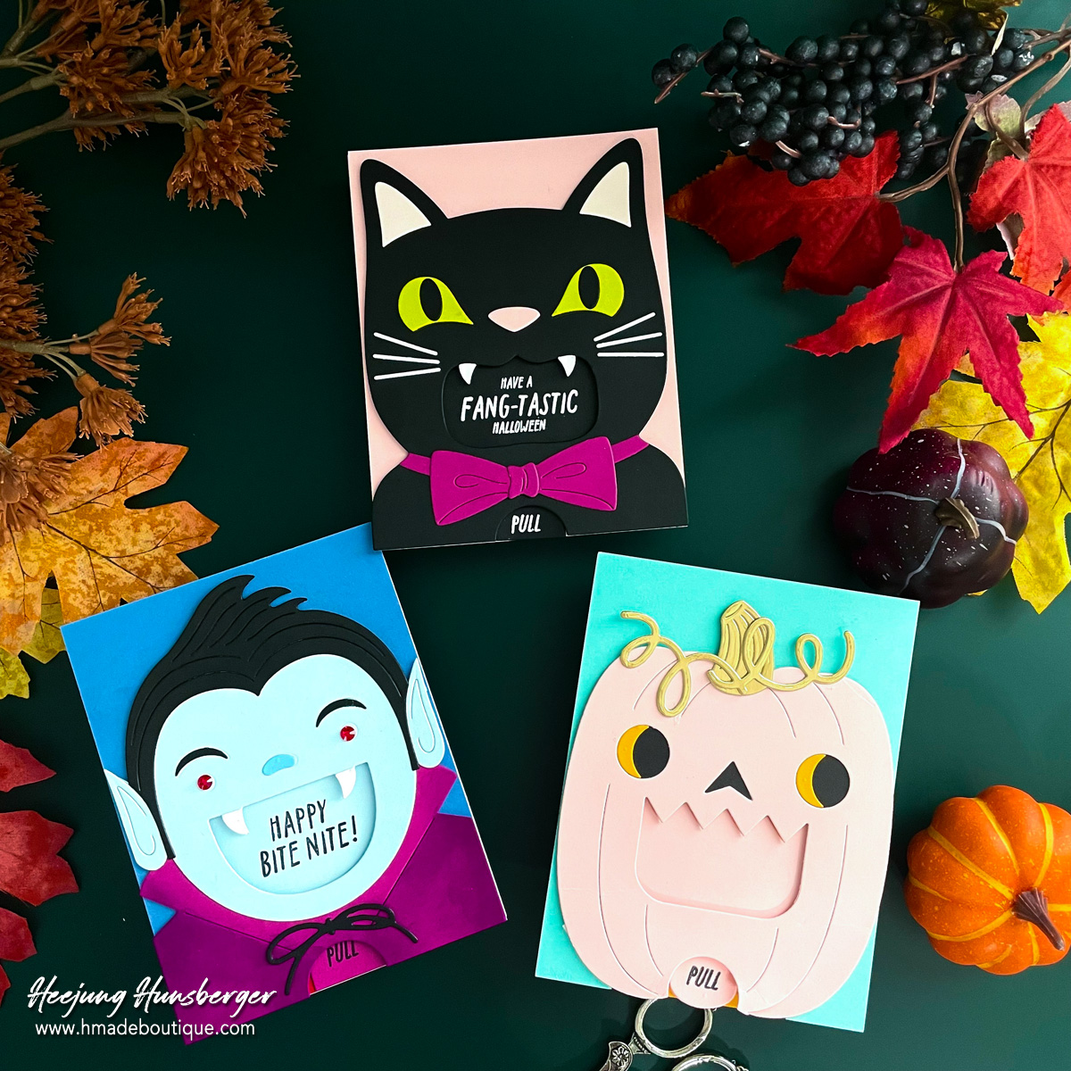 Interactive Halloween Slider Cards featuring Hero Arts Spooky Smile Collection