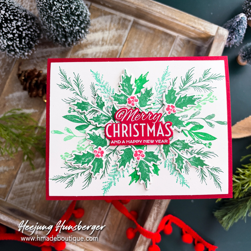 Merry Christmas Card with Simon Says Stamp Winter Watercolor